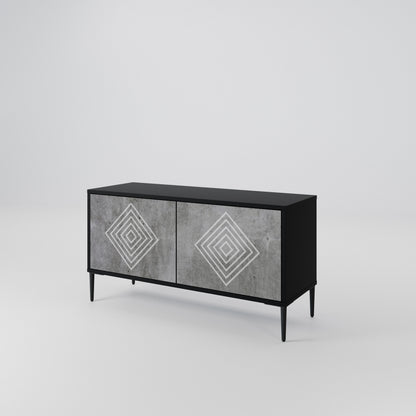 POLYGONAL ARTISTRY Móvel de TV Compacto de 2 Portas