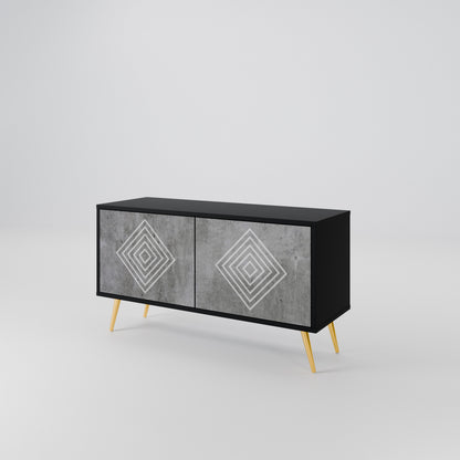 POLYGONAL ARTISTRY Móvel de TV Compacto de 2 Portas
