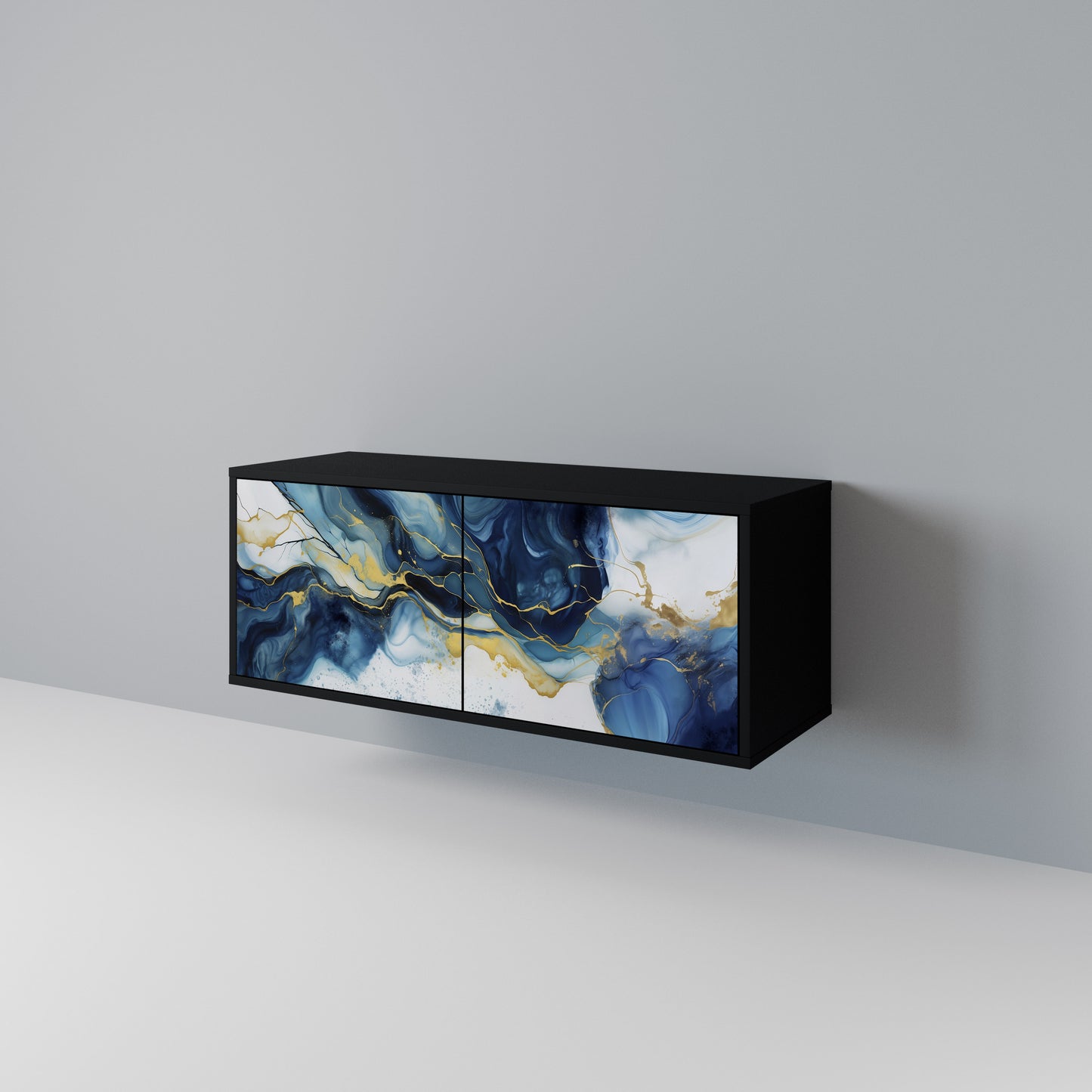 INKY MARBLE Móvel de TV Compacto de 2 Portas