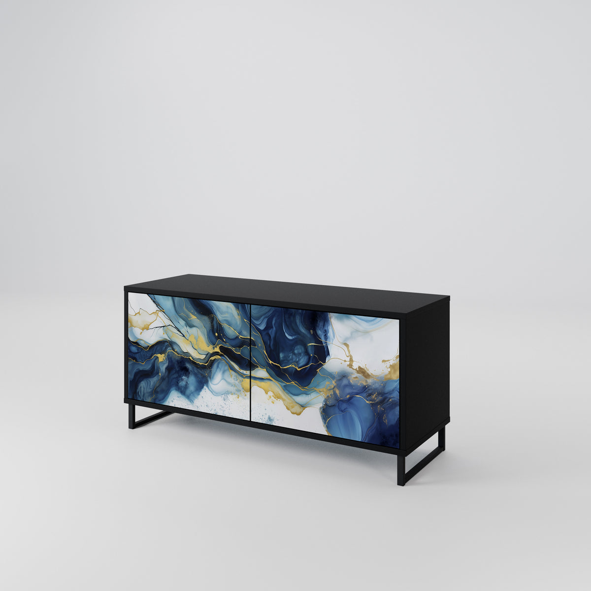 INKY MARBLE Móvel de TV Compacto de 2 Portas