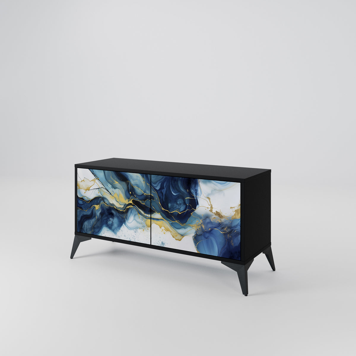 INKY MARBLE Móvel de TV Compacto de 2 Portas