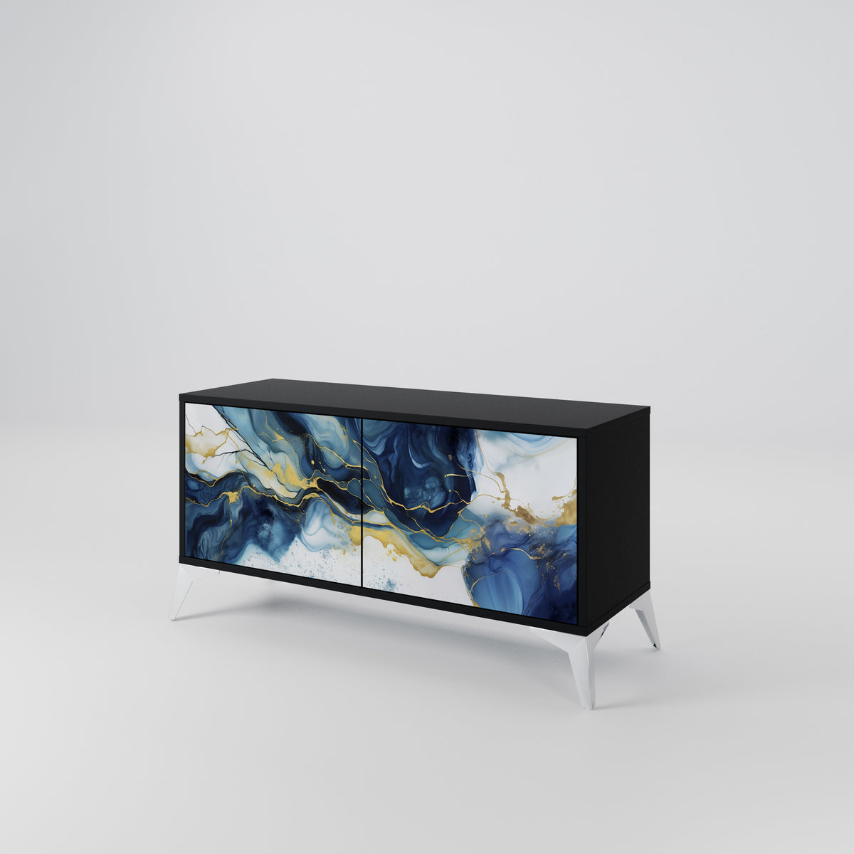 INKY MARBLE Móvel de TV Compacto de 2 Portas