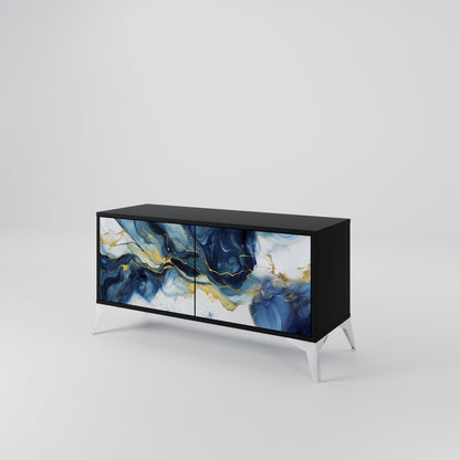 INKY MARBLE Móvel de TV Compacto de 2 Portas