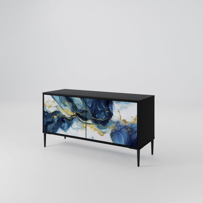 INKY MARBLE Móvel de TV Compacto de 2 Portas