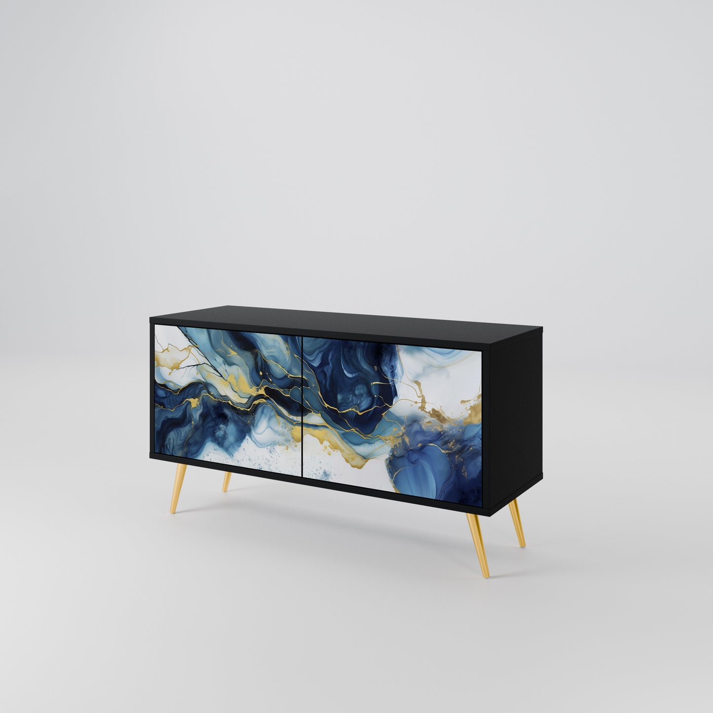 INKY MARBLE Móvel de TV Compacto de 2 Portas