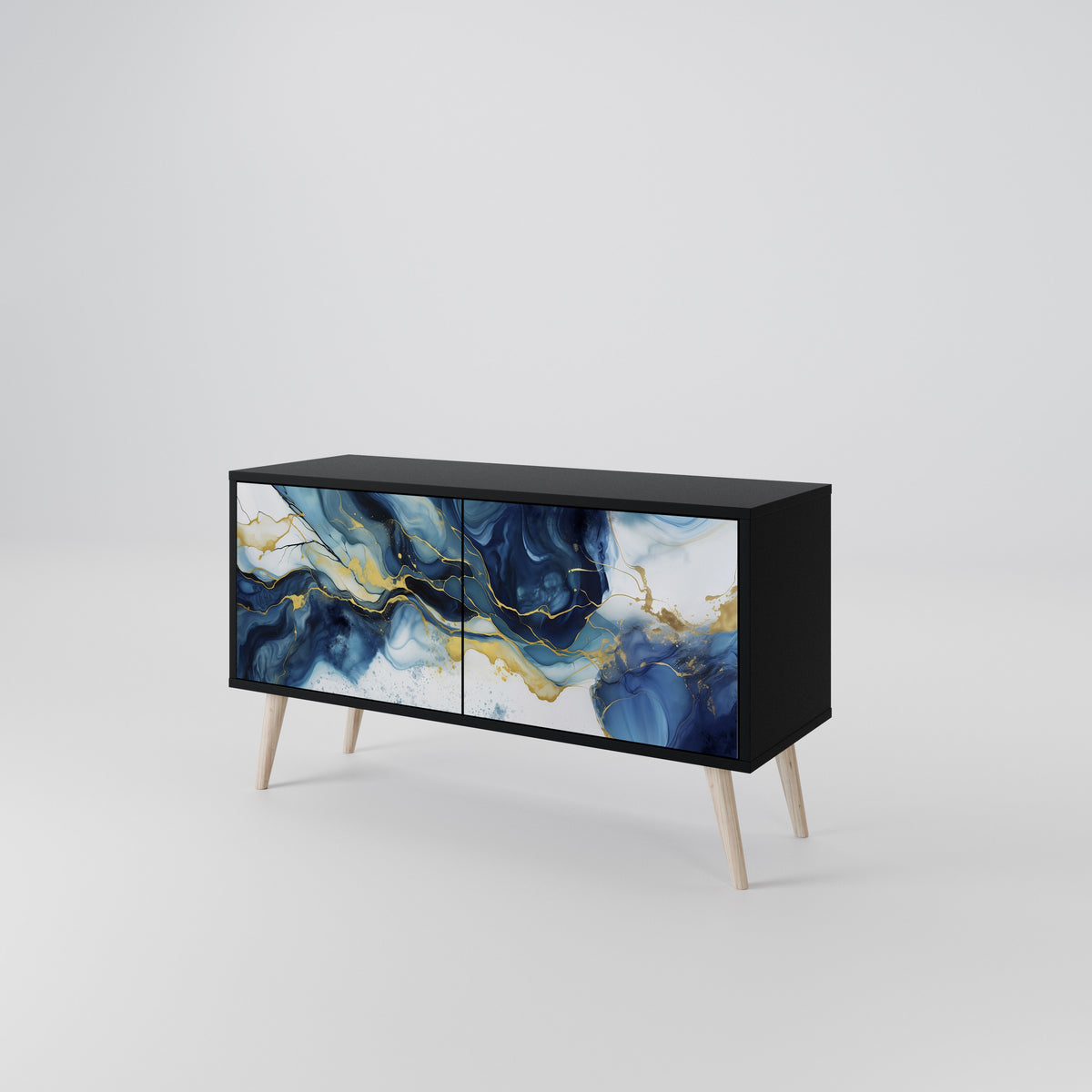 INKY MARBLE Móvel de TV Compacto de 2 Portas