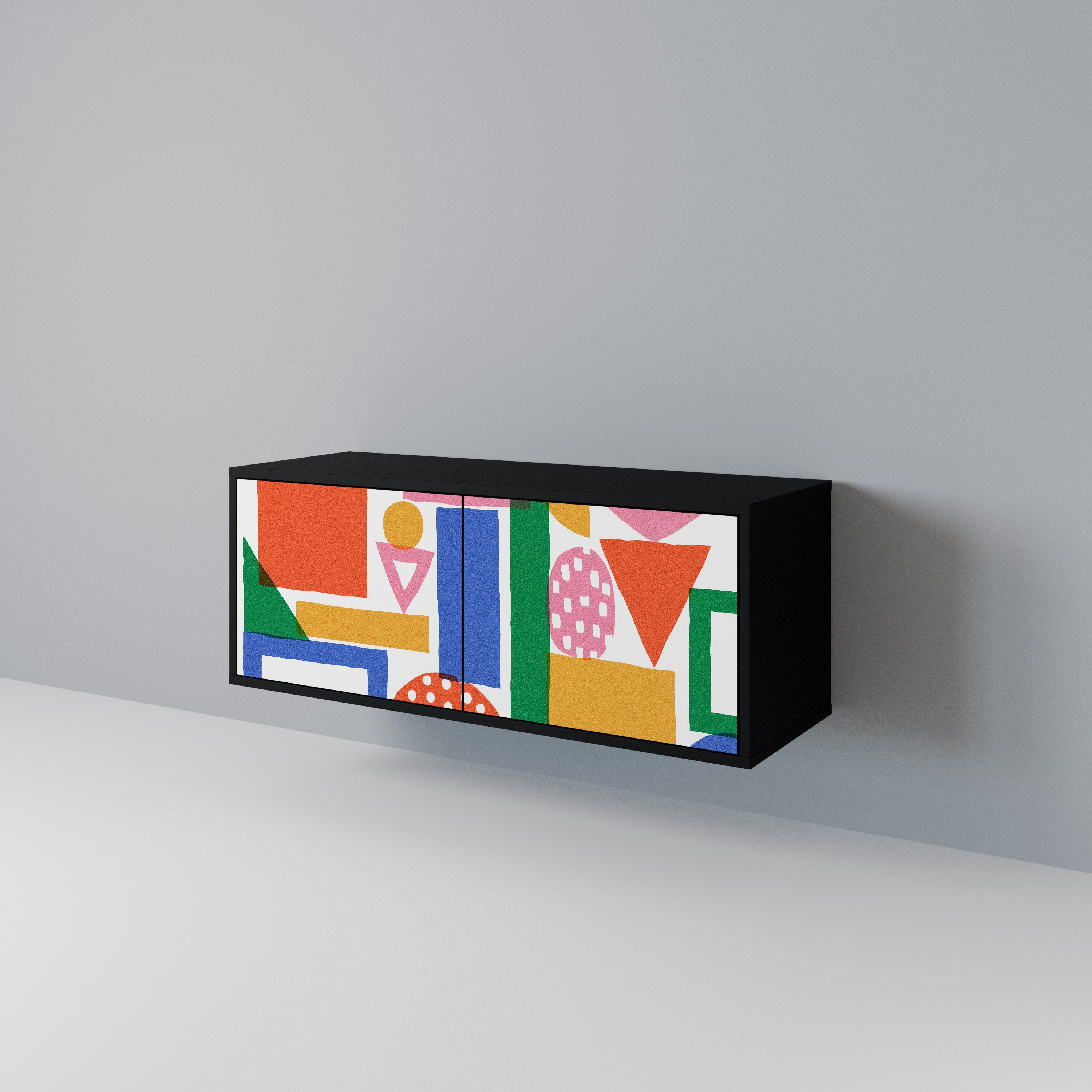 GEOMETRIC GLIMMER Compact 2-Door TV Cabinet