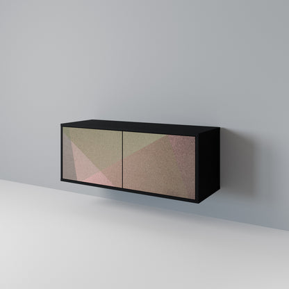 BEIGE GEOMETRY Móvel de TV Compacto de 2 Portas