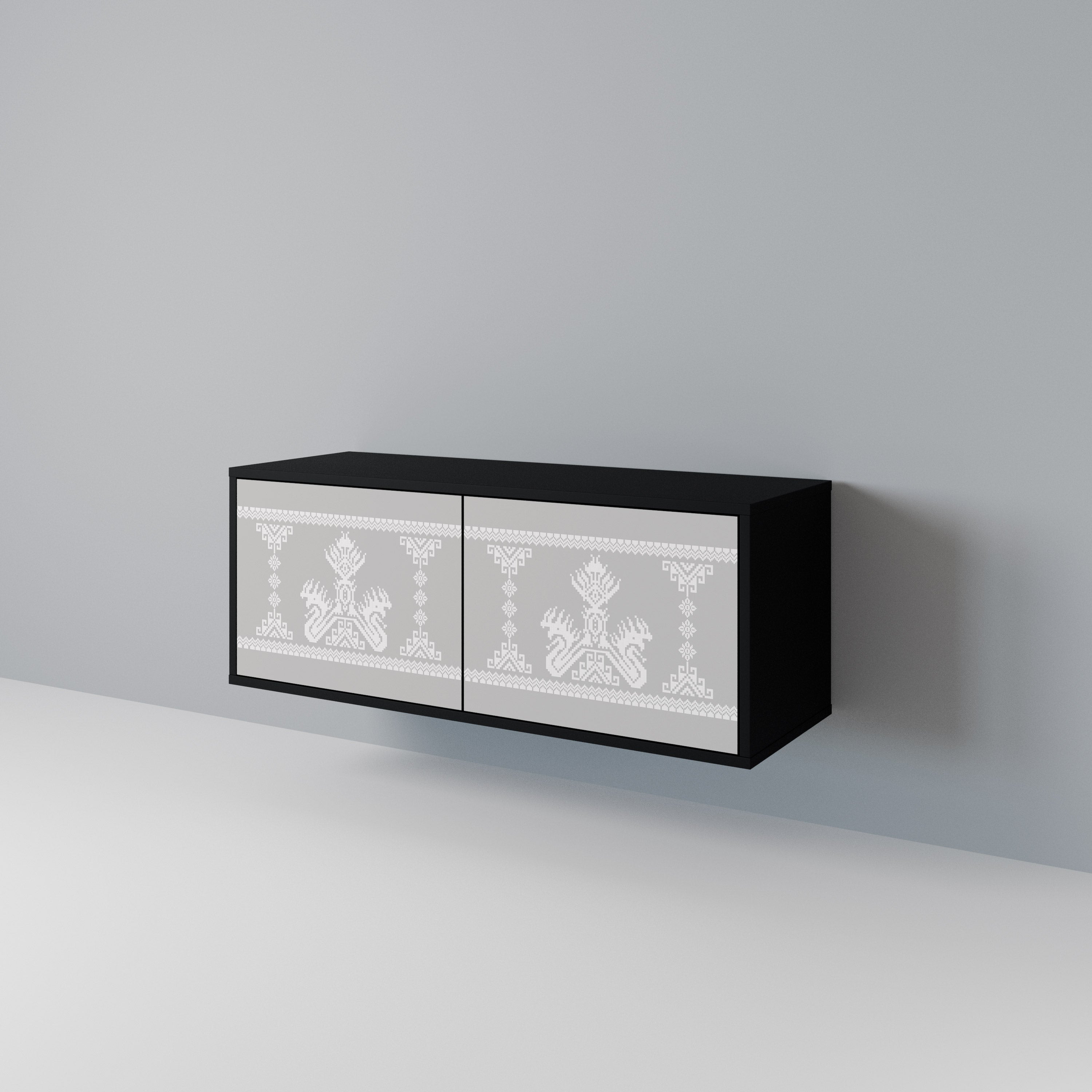 THAI GRAY Móvel de TV Compacto de 2 Portas