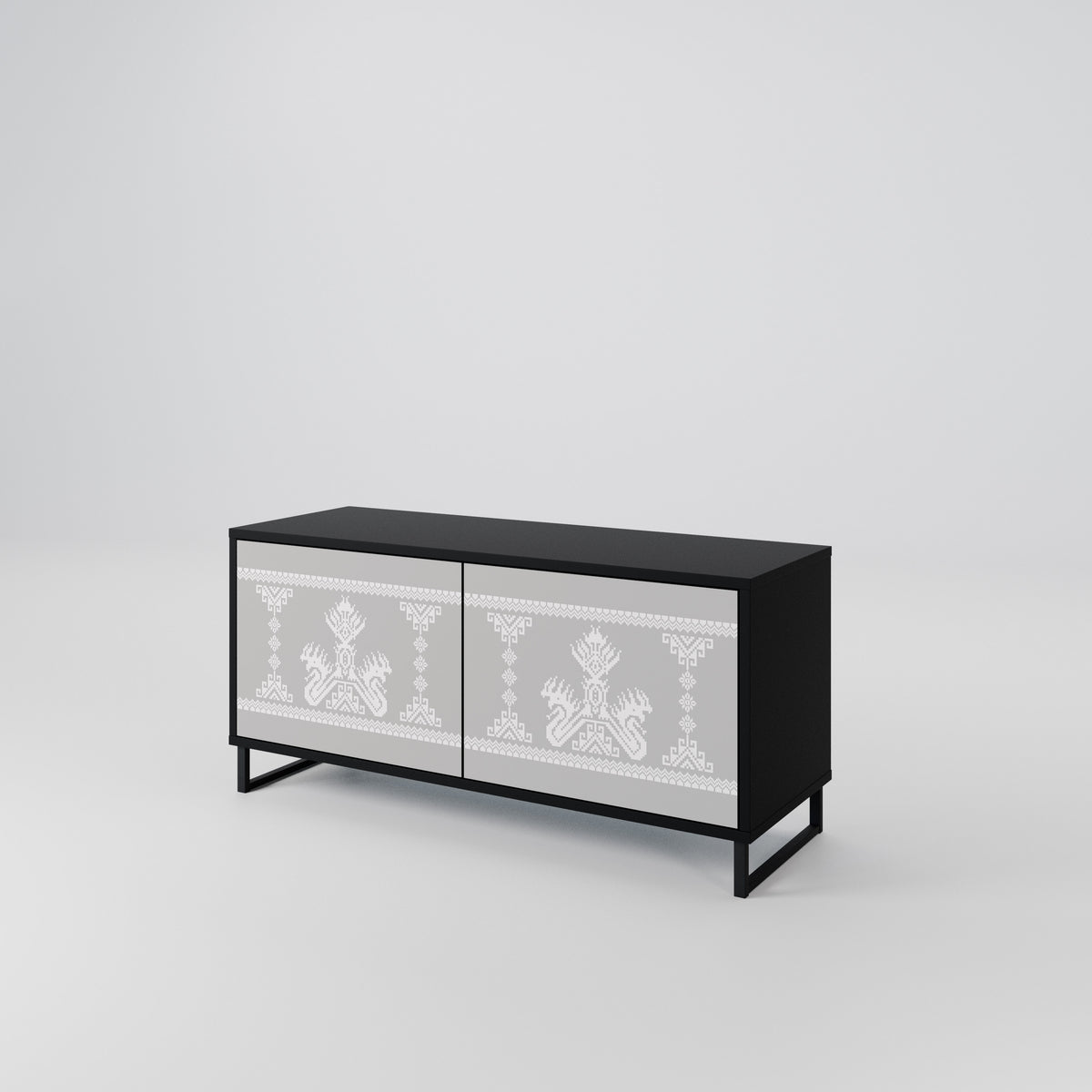 THAI GRAY Móvel de TV Compacto de 2 Portas