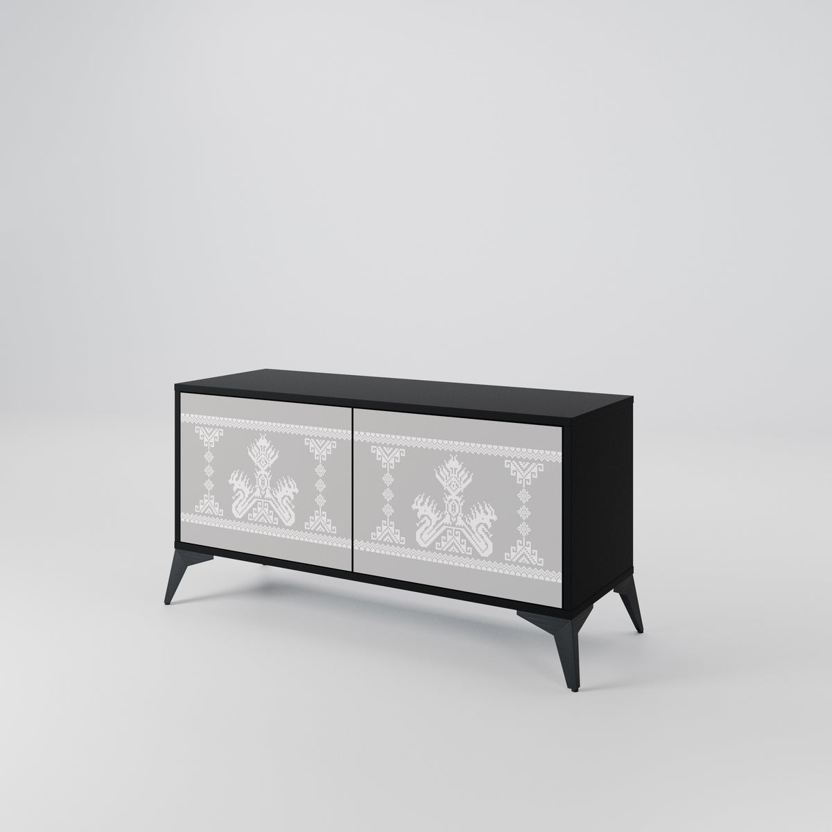 THAI GRAY Móvel de TV Compacto de 2 Portas