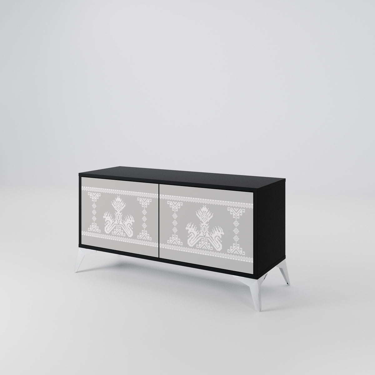 THAI GRAY Móvel de TV Compacto de 2 Portas