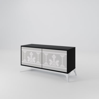THAI GRAY Móvel de TV Compacto de 2 Portas