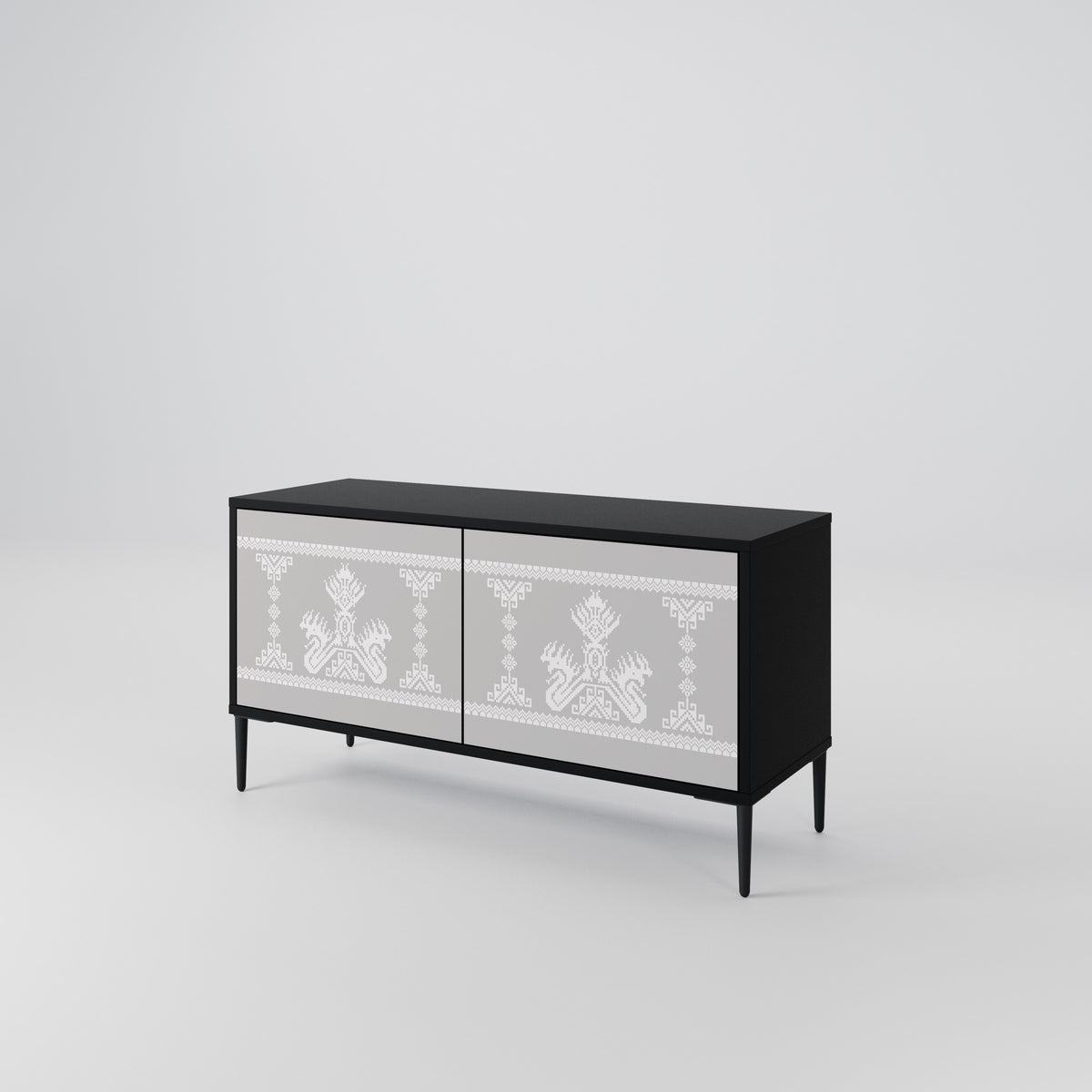 THAI GRAY Móvel de TV Compacto de 2 Portas