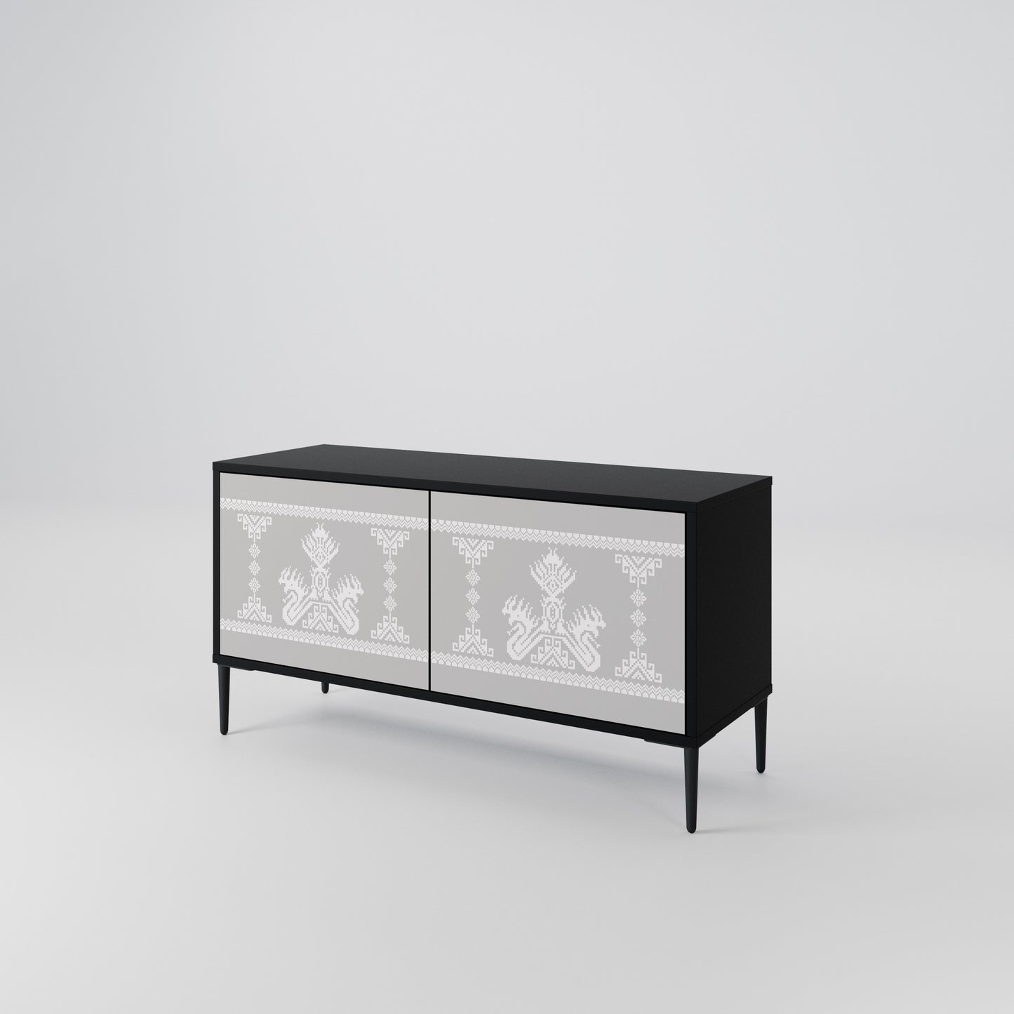 THAI GRAY Móvel de TV Compacto de 2 Portas