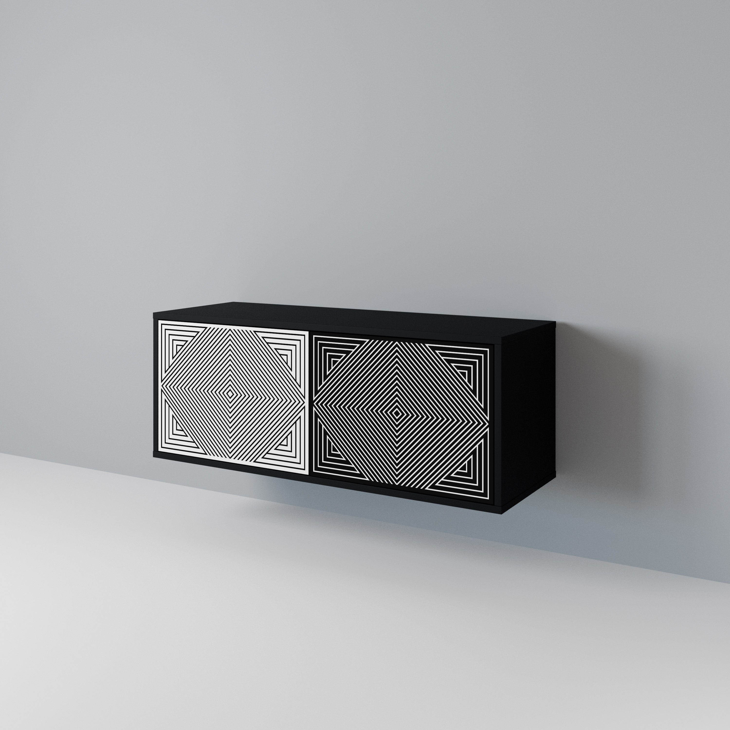 POLYGON ILLUSION Móvel de TV Compacto de 2 Portas