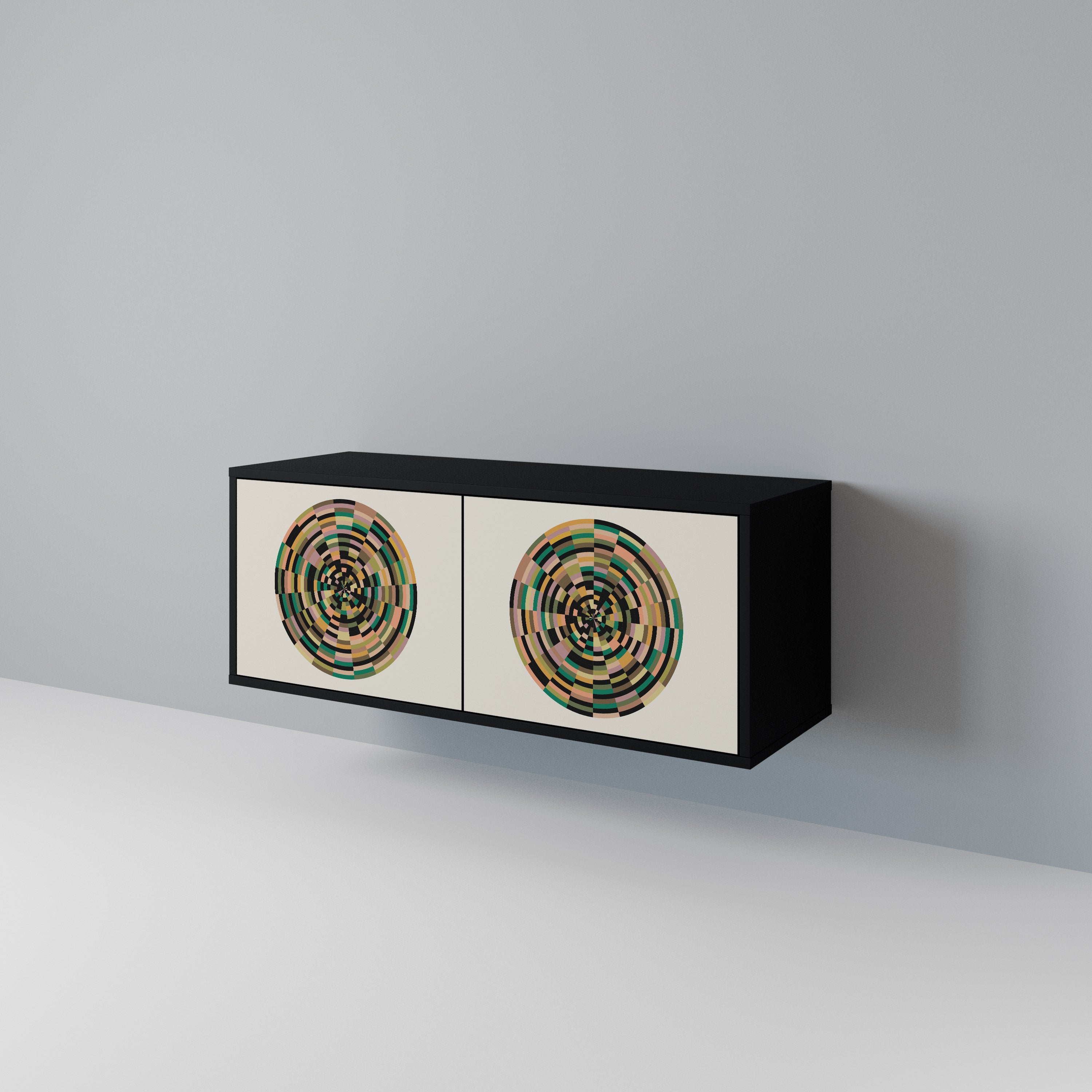 GREEN CIRCLES Móvel de TV Compacto de 2 Portas