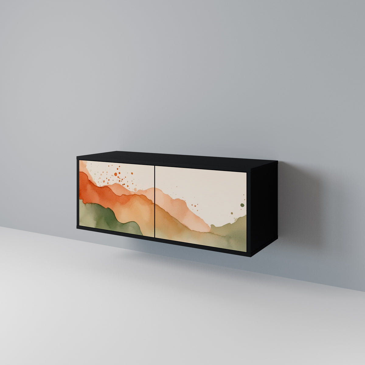 WATERCOLOUR PEAKS Compact 2-Door TV Cabinet