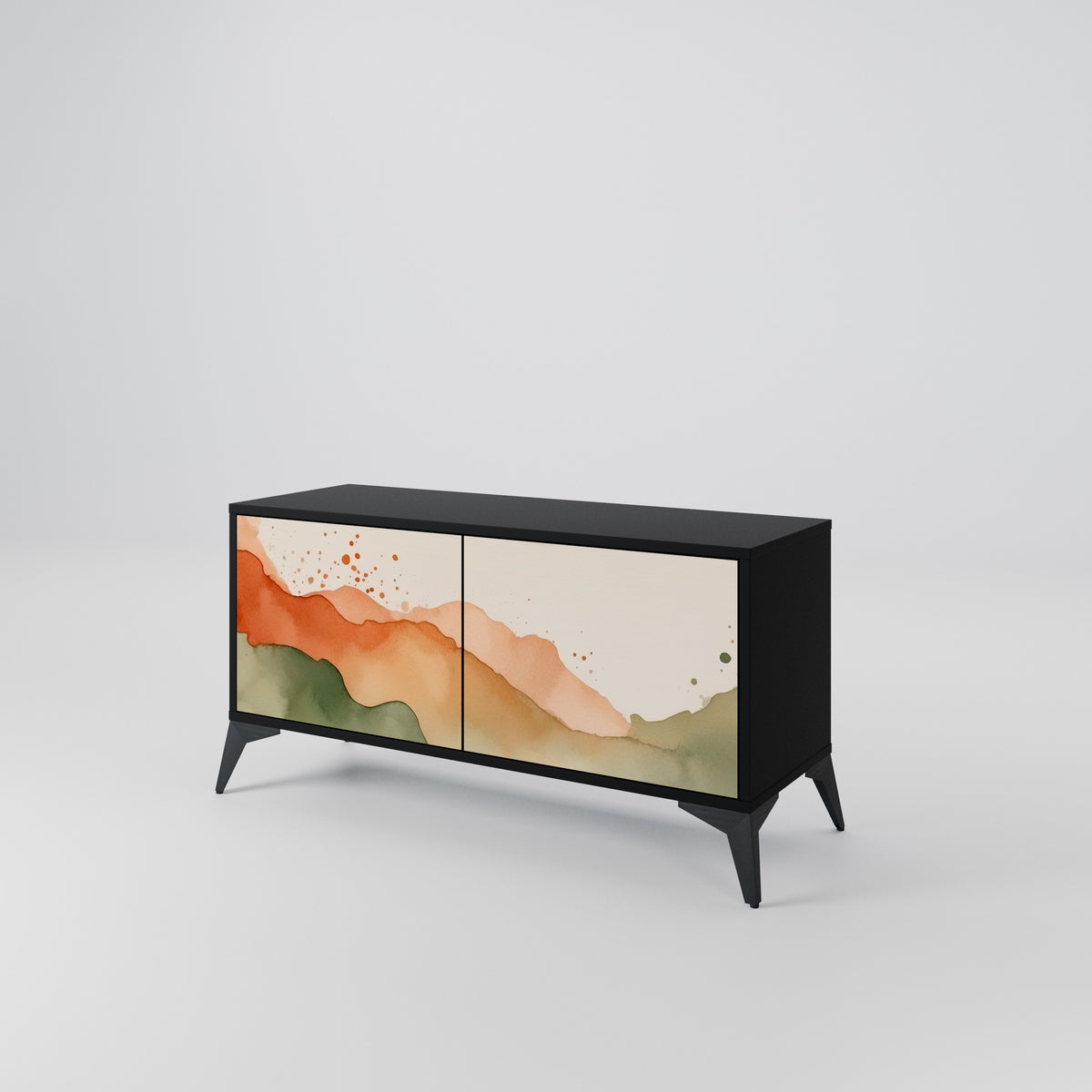 WATERCOLOUR PEAKS Móvel de TV Compacto de 2 Portas