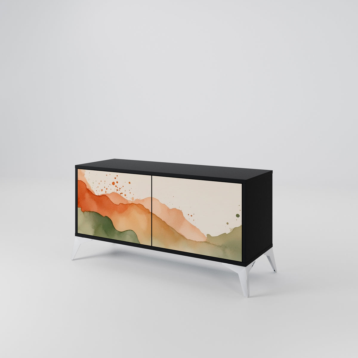 WATERCOLOUR PEAKS Móvel de TV Compacto de 2 Portas