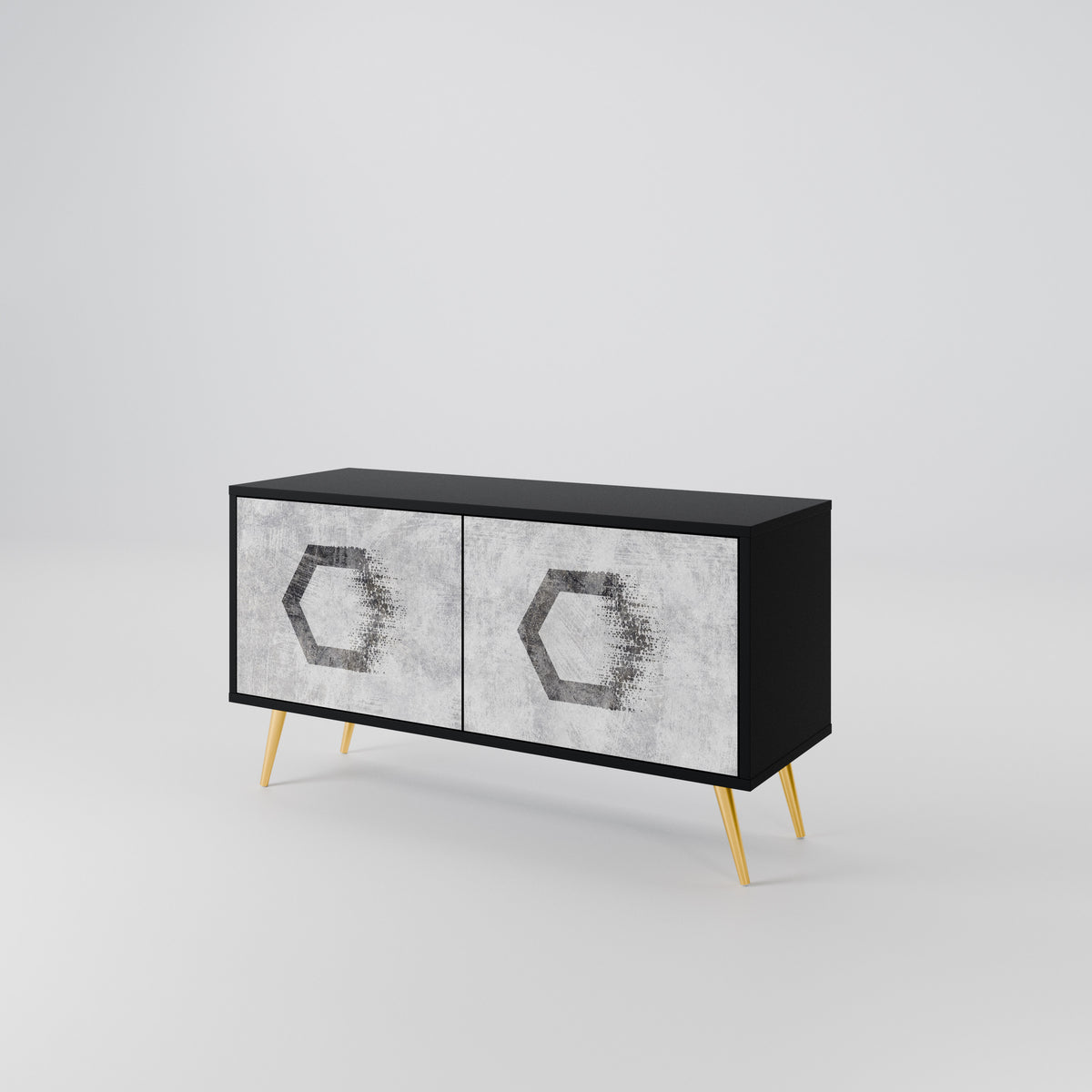 HEXAGONAL FIGURES Móvel de TV Compacto de 2 Portas
