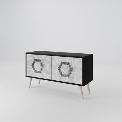HEXAGONAL FIGURES Móvel de TV Compacto de 2 Portas