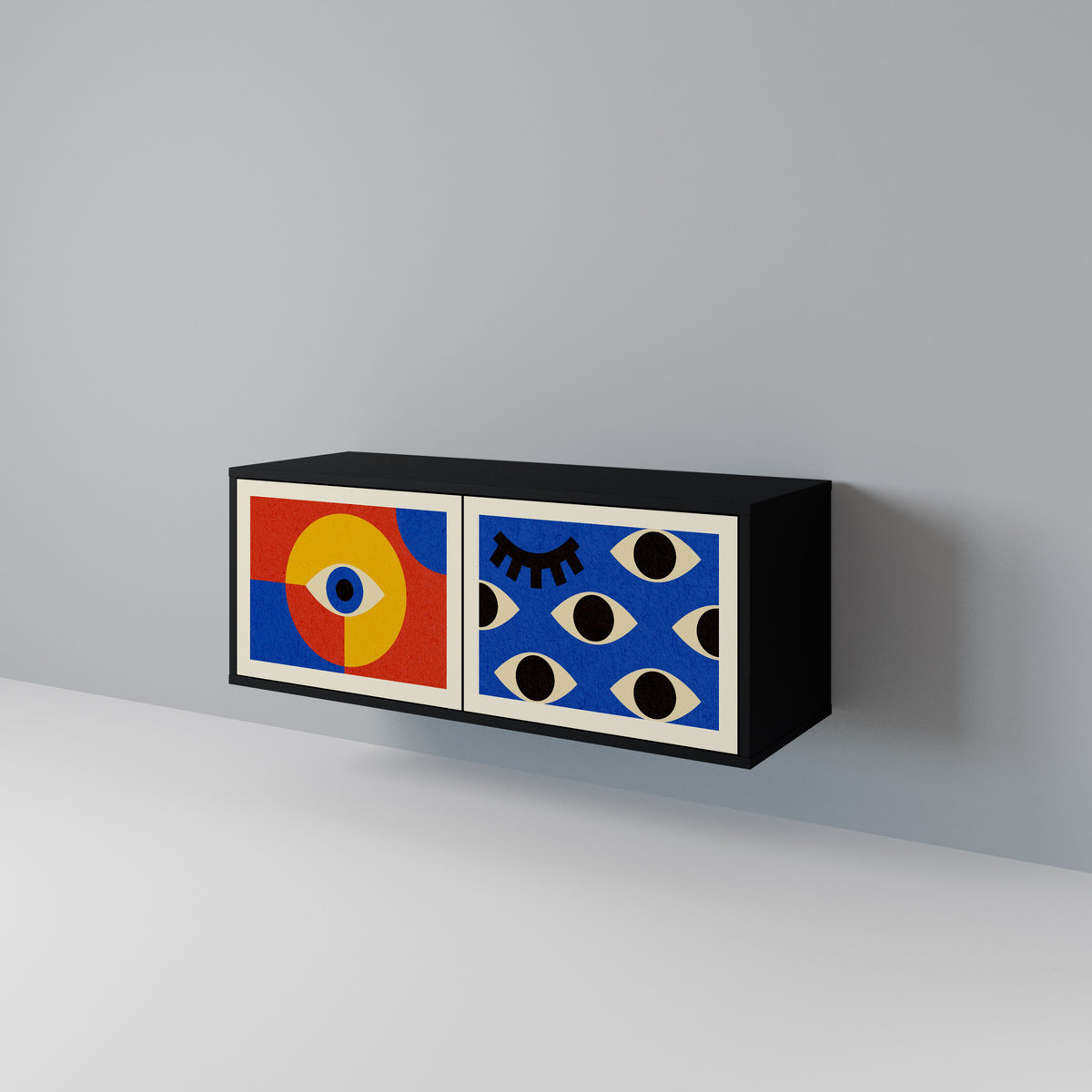 GEOMETRIC EYES Móvel de TV Compacto de 2 Portas