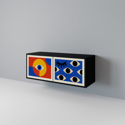 GEOMETRIC EYES Móvel de TV Compacto de 2 Portas