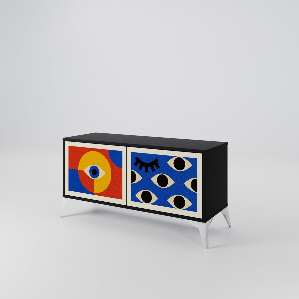GEOMETRIC EYES Móvel de TV Compacto de 2 Portas