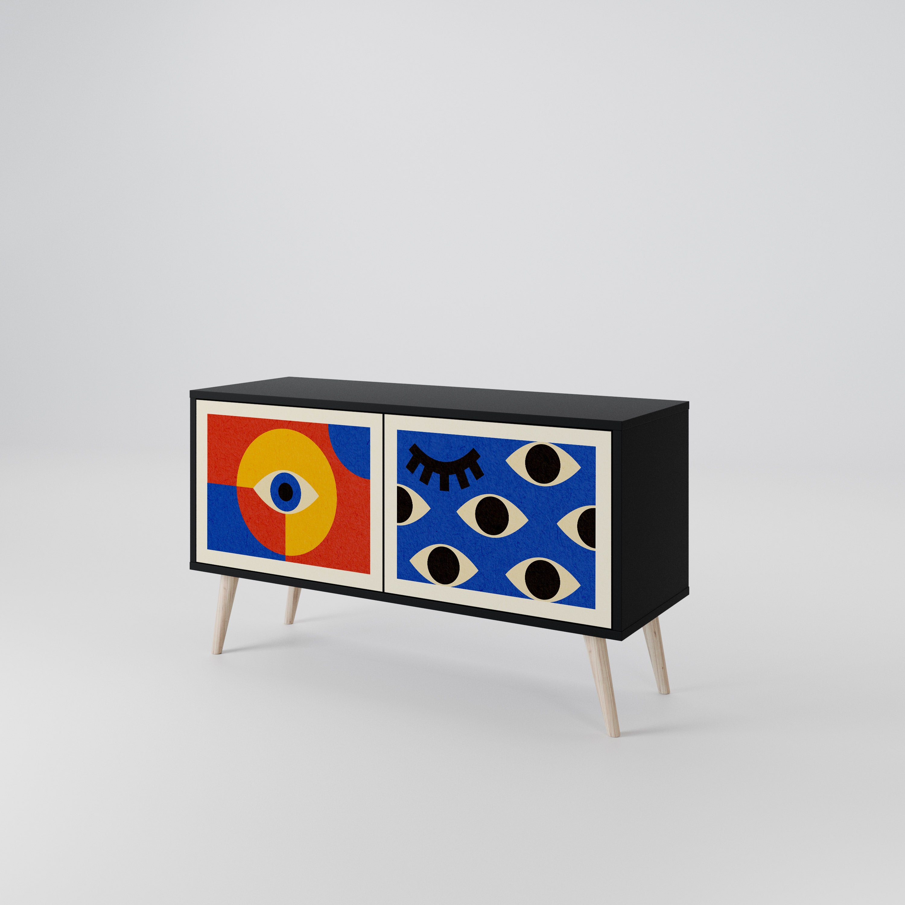 GEOMETRIC EYES Compact 2-Door TV Cabinet