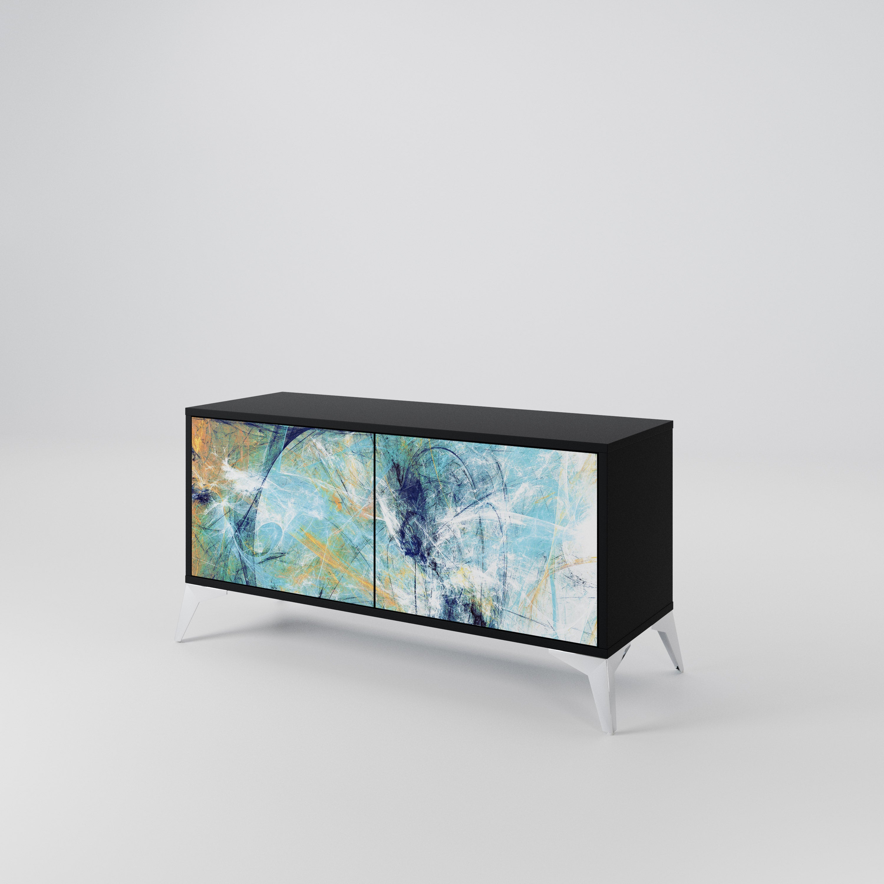 ABSTRACT THOUGHTS Compact 2-Door TV Cabinet