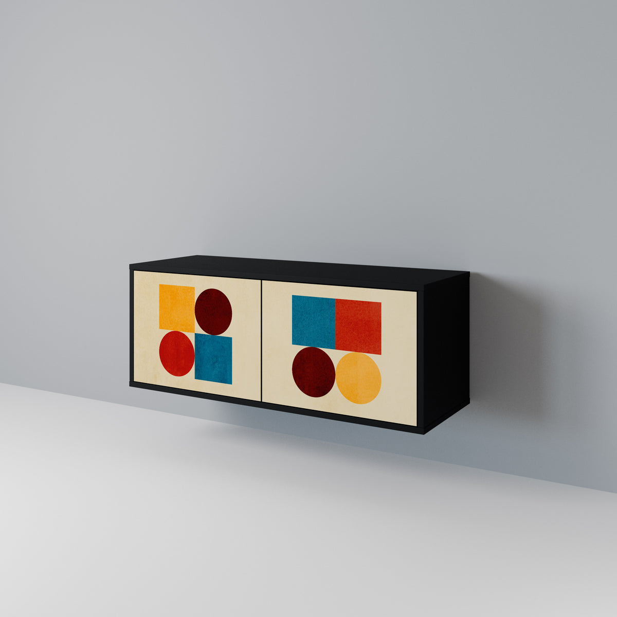 GEOMETRIC PUZZLE Móvel de TV Compacto de 2 Portas