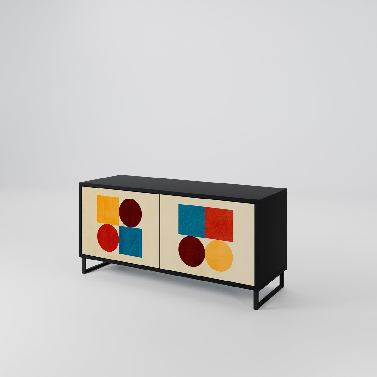 GEOMETRIC PUZZLE Móvel de TV Compacto de 2 Portas
