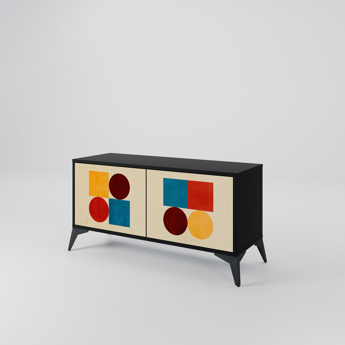 GEOMETRIC PUZZLE Móvel de TV Compacto de 2 Portas