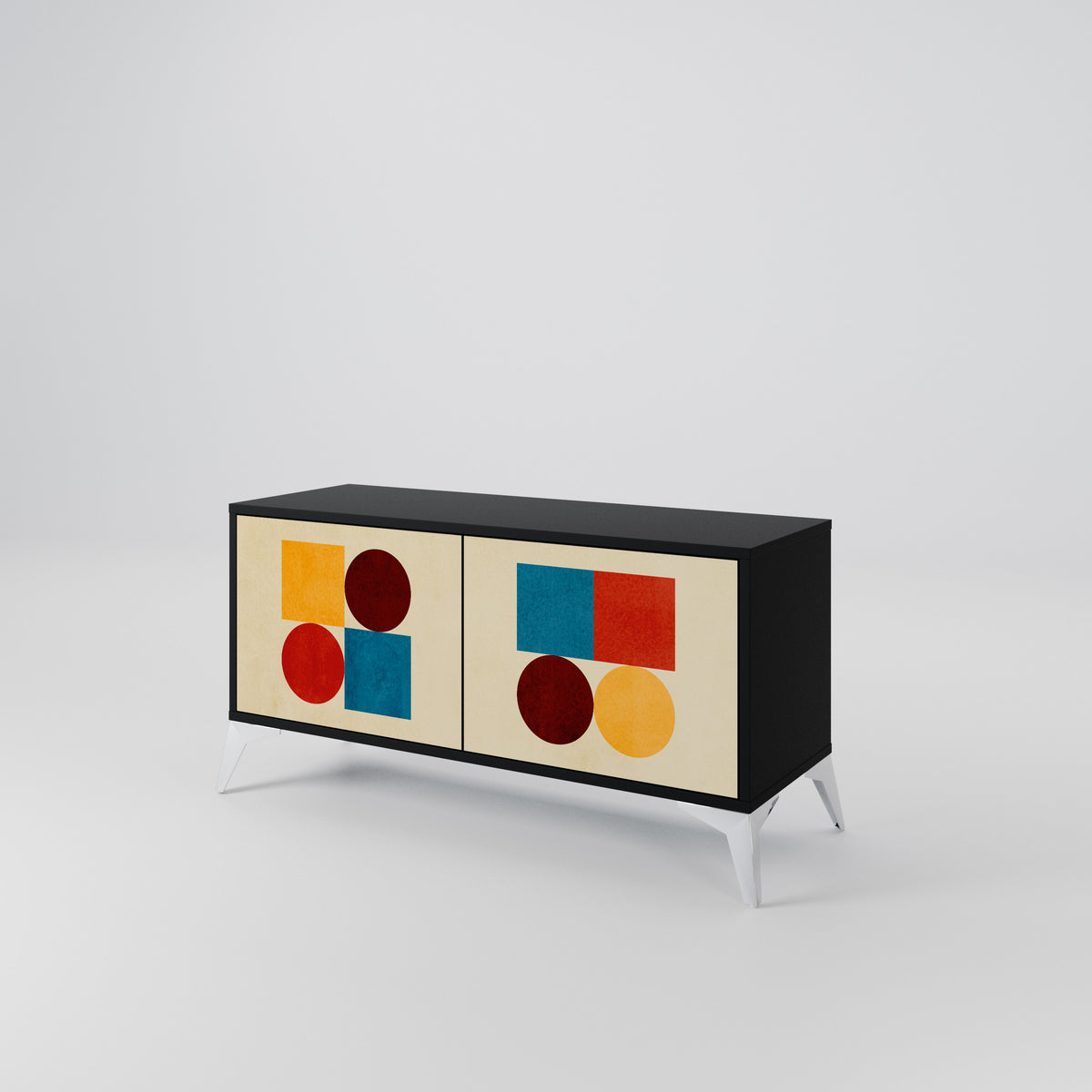 GEOMETRIC PUZZLE Móvel de TV Compacto de 2 Portas