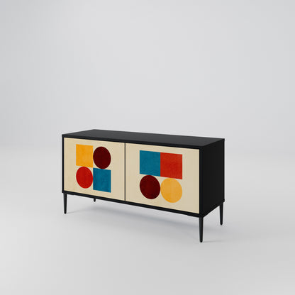 GEOMETRIC PUZZLE Móvel de TV Compacto de 2 Portas