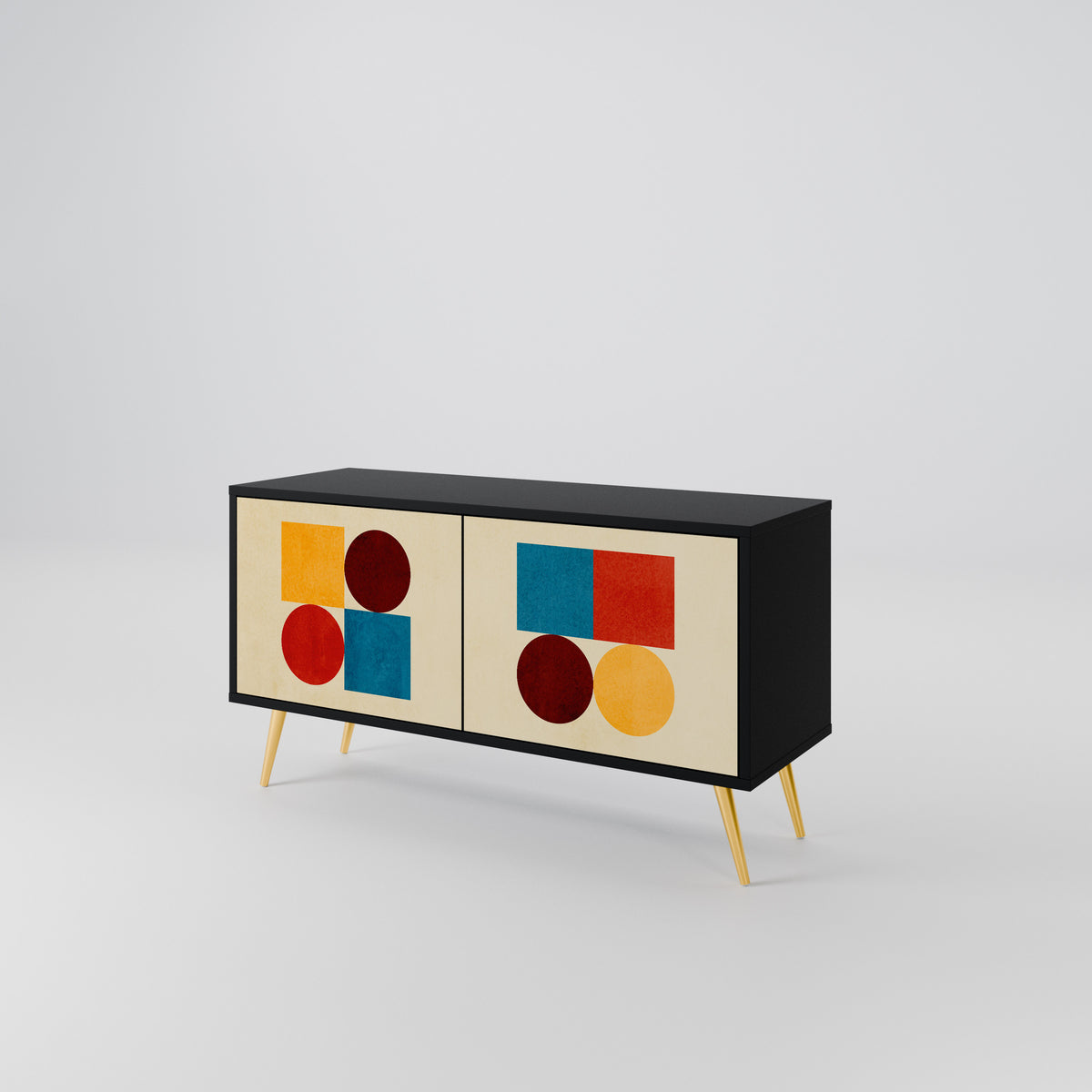 GEOMETRIC PUZZLE Móvel de TV Compacto de 2 Portas