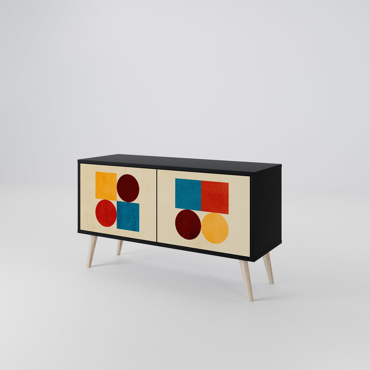 GEOMETRIC PUZZLE Móvel de TV Compacto de 2 Portas