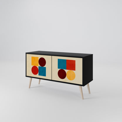 GEOMETRIC PUZZLE Móvel de TV Compacto de 2 Portas
