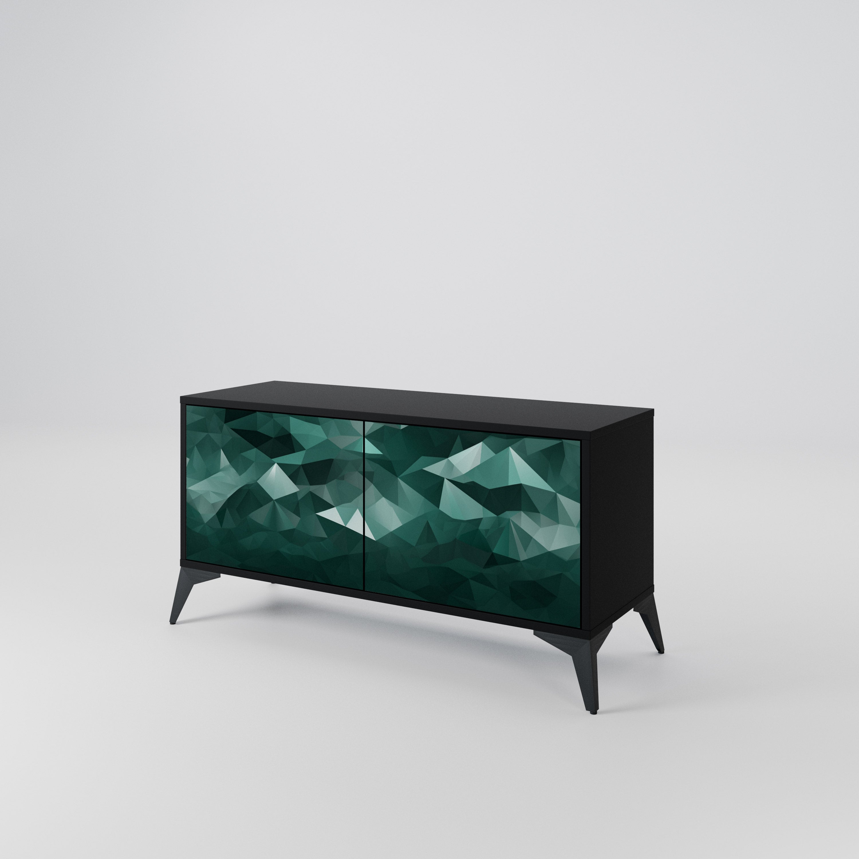 POLYGONAL FLOATING Compact 2-Door TV Cabinet