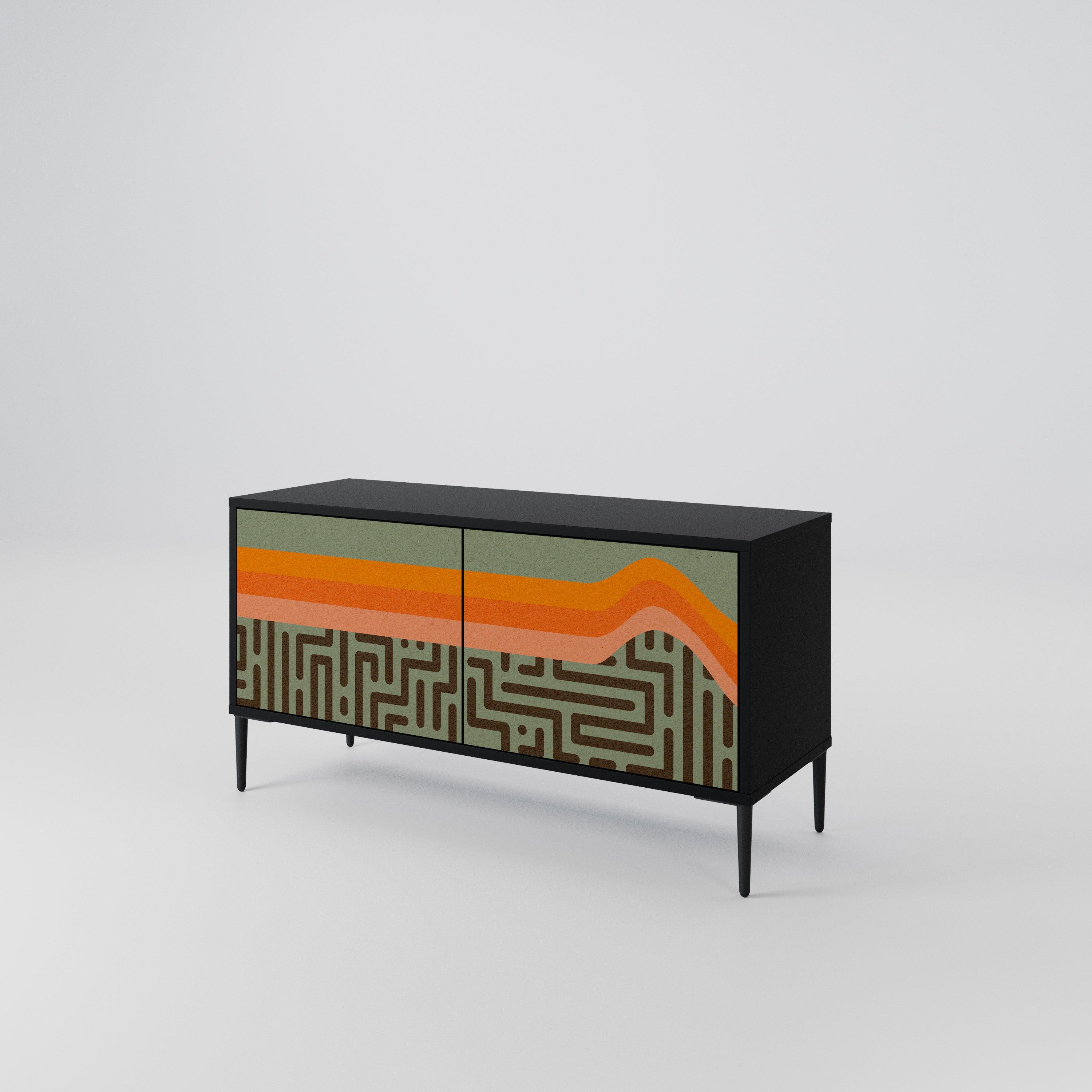 SIMPLE SOLUTIONS Móvel de TV Compacto de 2 Portas