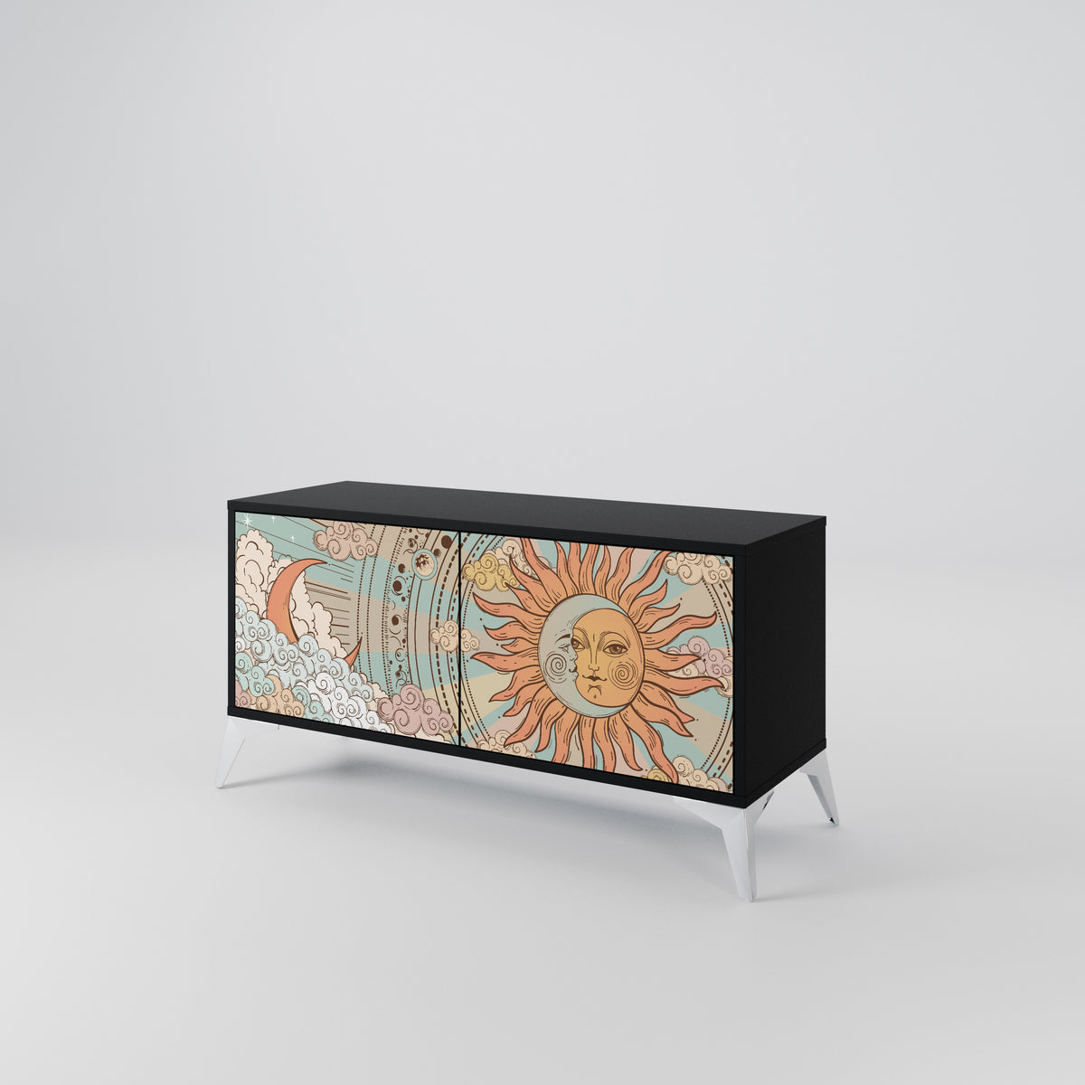 MYSTICAL STRUCTURE Compact 2-Door TV Cabinet