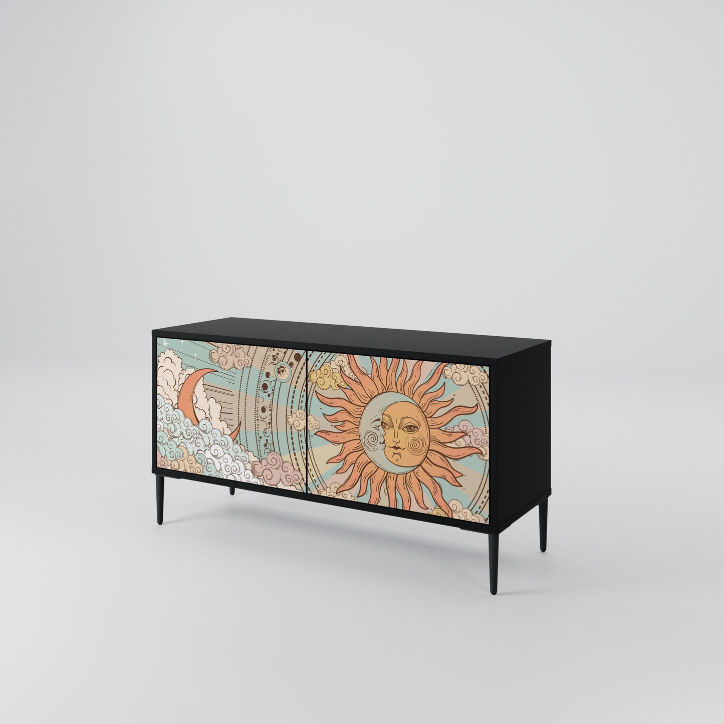 MYSTICAL STRUCTURE Compact 2-Door TV Cabinet
