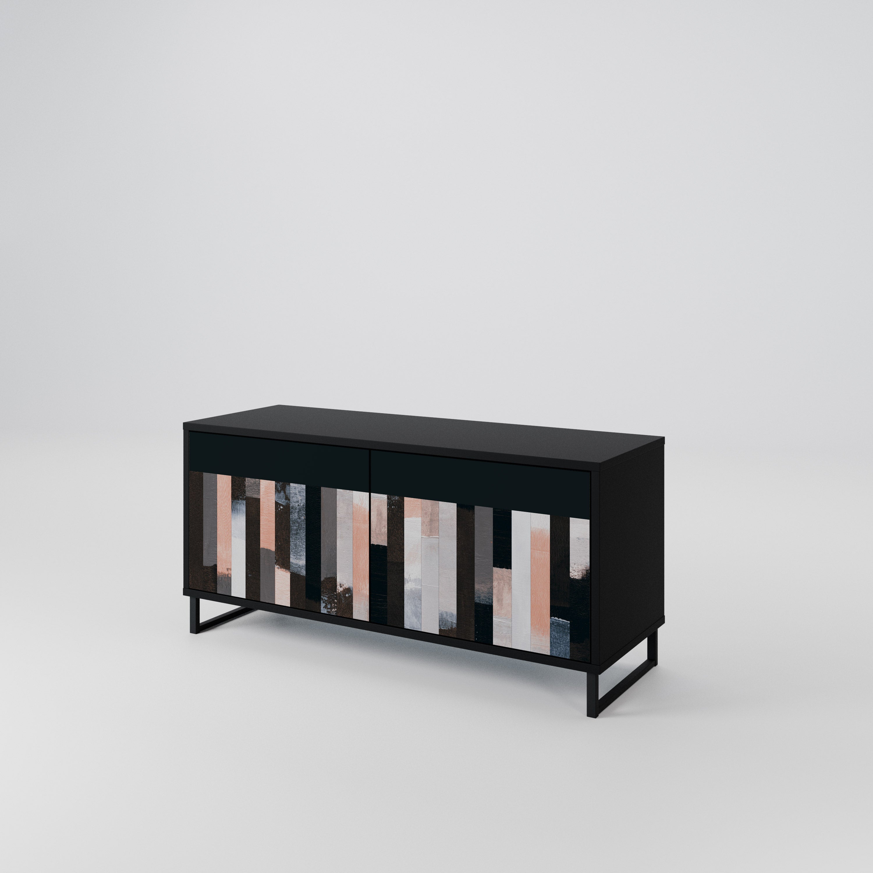 COLLAGE OF RECTANGLES Móvel de TV Compacto de 2 Portas