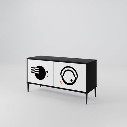 BLACK AND WHITE COMBINATION Móvel de TV Compacto de 2 Portas
