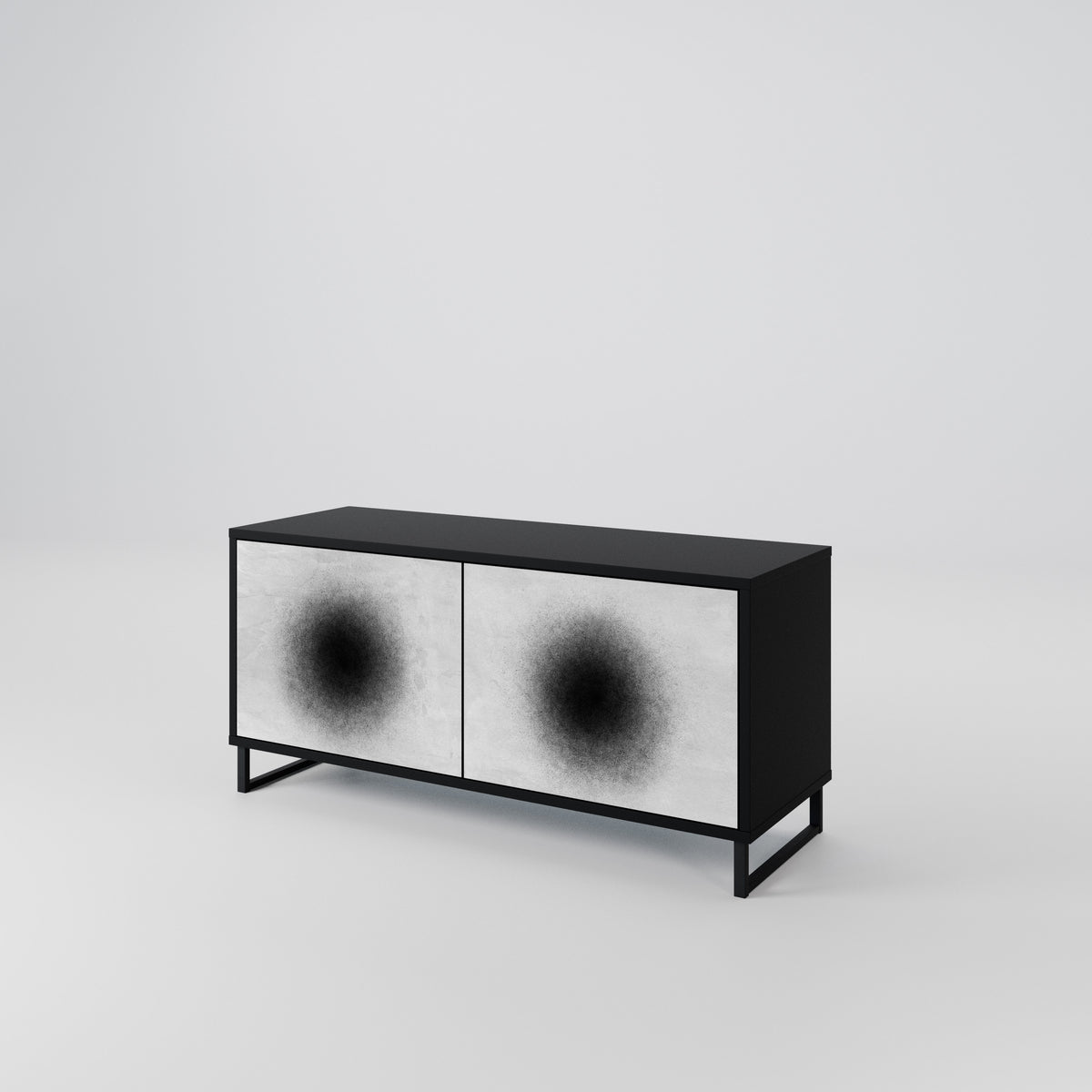 BLACK HOLE Móvel de TV Compacto de 2 Portas