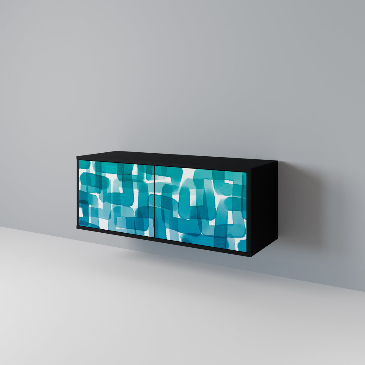 TURQUOISE RECTANGLES Móvel de TV Compacto de 2 Portas