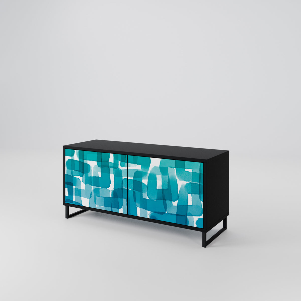 TURQUOISE RECTANGLES Móvel de TV Compacto de 2 Portas