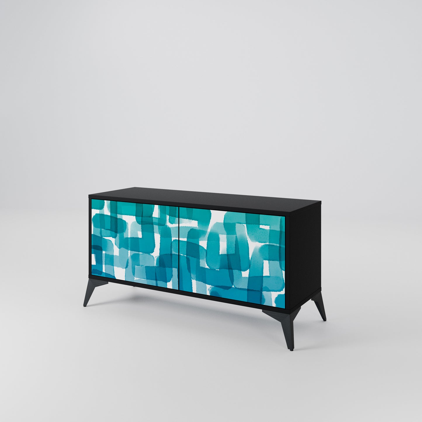 TURQUOISE RECTANGLES Móvel de TV Compacto de 2 Portas