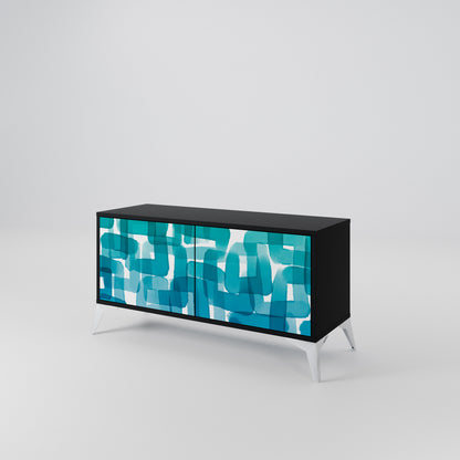TURQUOISE RECTANGLES Móvel de TV Compacto de 2 Portas